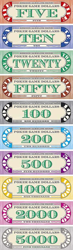 Poker Game Dollar bunt Rückseiten