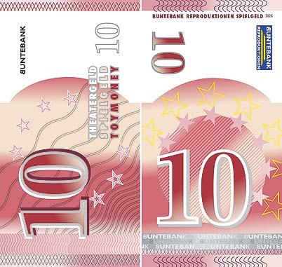 10er Theatergeldschein Filmgeld Euroschein-Format