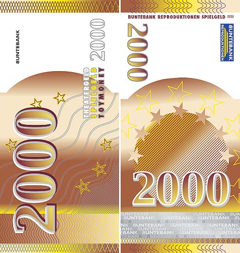 2000er Theater Geld Filmgeld Euroschein-Format