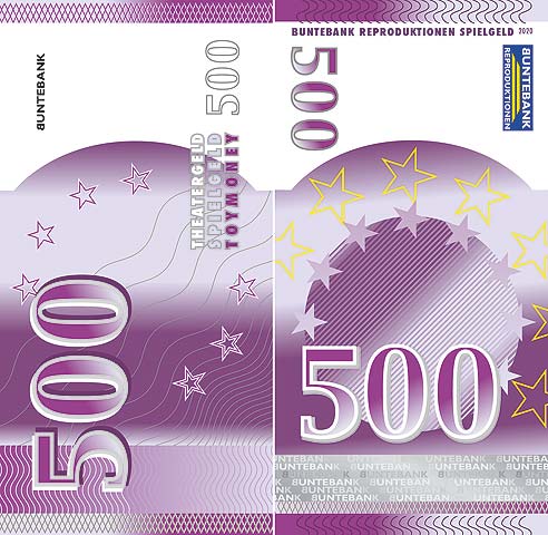 500er Theater Geld Filmgeld Euroschein-Format