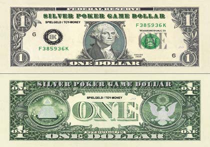 1er Spielgelddollars Silver Poker Game Dollars